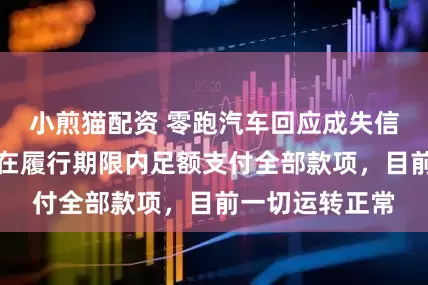 小煎猫配资 零跑汽车回应成失信被执行人：已在履行期限内足额支付全部款项，目前一切运转正常